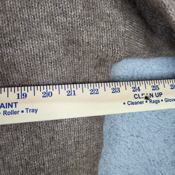 Sezane Charles Jumper Cardigan lace cuffs Sweater Brown Size S - Picture 7 of 13